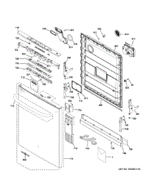 Escutcheon & Door Assembly parts for Ge Dishwasher ADT521PGF2BS from AppliancePartsPros.com
