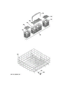 Lower Rack Assembly parts for Ge Dishwasher GHDT158V50ES from AppliancePartsPros.com