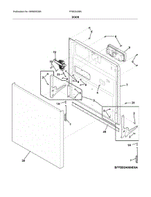 Door parts for Frigidaire Dishwasher FFBD2408NS10C from AppliancePartsPros.com