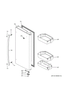 Fresh Food Door - Rh parts for Ge Refrigerator DFE28JSKJSS from AppliancePartsPros.com
