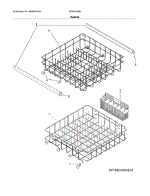 Racks parts for Frigidaire Dishwasher FFBD2406NS11B from AppliancePartsPros.com