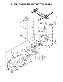 Pump, Washarm And Motor Parts parts for Kenmore Dishwasher 665.14813N612 (66514813N612, 665 14813N612) from AppliancePartsPros.com