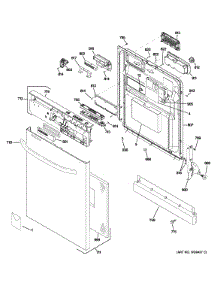 Escutcheon & Door Assembly parts for Ge Dishwasher GHDT168V60SS from AppliancePartsPros.com