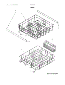 Racks parts for Frigidaire Dishwasher FFBD2406NW10B from AppliancePartsPros.com