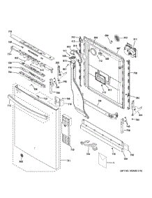 Escutcheon & Door Assembly parts for Ge Dishwasher DDT575SGF0BB from AppliancePartsPros.com