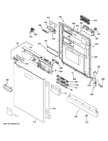 Escutcheon & Door Assembly parts for Ge Dishwasher GHDT108V60BB from AppliancePartsPros.com