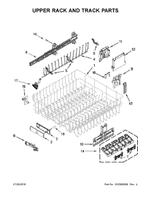 Upper Rack And Track Parts parts for Kenmore Dishwasher 665.14819N611 (66514819N611, 665 14819N611) from AppliancePartsPros.com