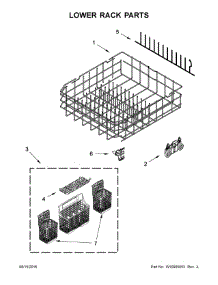 Lower Rack Parts parts for Kenmore Dishwasher 665.14743N512 (66514743N512, 665 14743N512) from AppliancePartsPros.com