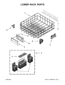 Lower Rack Parts parts for Kenmore Dishwasher 665.14815N611 (66514815N611, 665 14815N611) from AppliancePartsPros.com