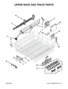 Upper Rack And Track Parts parts for Kenmore Dishwasher 665.14815N611 (66514815N611, 665 14815N611) from AppliancePartsPros.com