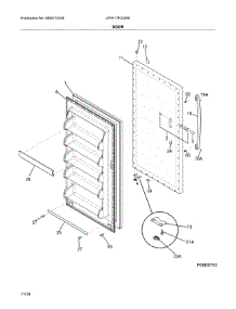 Door parts for Frigidaire Freestanding Freezer LFFH17F3QWE from AppliancePartsPros.com