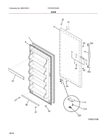 Door parts for Frigidaire Freestanding Freezer FFFH20F2QWE from AppliancePartsPros.com