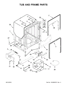 Tub And Frame Parts parts for Kenmore Dishwasher 665.14823N511 (66514823N511, 665 14823N511) from AppliancePartsPros.com