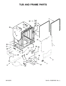 Tub And Frame Parts parts for Kenmore Dishwasher 665.14833N511 (66514833N511, 665 14833N511) from AppliancePartsPros.com