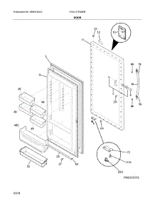 Door parts for Frigidaire Freestanding Freezer FGVU17F8QFB from AppliancePartsPros.com