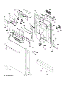 Escutcheon & Door Assembly parts for Ge Dishwasher GDWT708V55WW from AppliancePartsPros.com