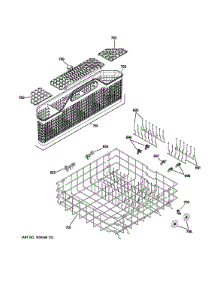 Lower Rack Assembly parts for Ge Dishwasher GDWT708V55WW from AppliancePartsPros.com