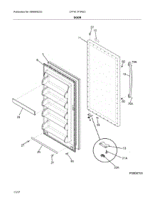 Door parts for Frigidaire Freestanding Freezer CFFH17F1RW2 from AppliancePartsPros.com