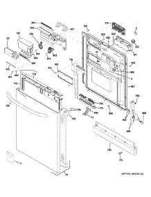 Escutcheon & Door Assembly parts for Ge Dishwasher GDWT768V55SS from AppliancePartsPros.com