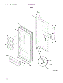 Door parts for Frigidaire Freestanding Freezer FFFH17F4QW2 from AppliancePartsPros.com