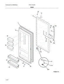 Door parts for Frigidaire Freestanding Freezer FFFH17F4QTB from AppliancePartsPros.com