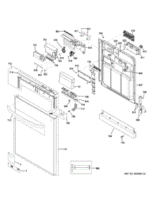 Escutcheon & Door Assembly parts for Ge Dishwasher GDWT608V55BB from AppliancePartsPros.com