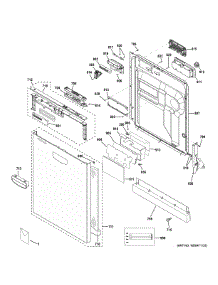 Escutcheon & Door Assembly parts for Ge Dishwasher GDWT106V55BB from AppliancePartsPros.com