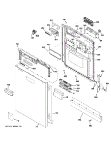 Escutcheon & Door Assembly parts for Ge Dishwasher GHDT108V55BB from AppliancePartsPros.com