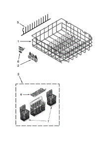 Lower Rack Parts parts for Kenmore Dishwasher 665.14743N510 (66514743N510, 665 14743N510) from AppliancePartsPros.com