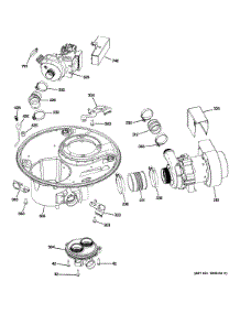 Sump & Motor Mechanism parts for Ge Dishwasher GDF570SGD0BB from AppliancePartsPros.com