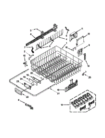 Upper Rack And Track Parts parts for Kenmore Dishwasher 665.12833K312 (66512833K312, 665 12833K312) from AppliancePartsPros.com