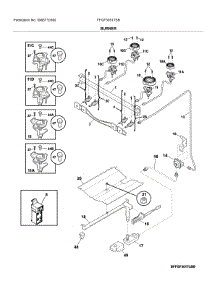 Burner parts for Frigidaire Range FFGF3051TSB from AppliancePartsPros.com