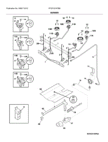 Burner parts for Frigidaire Range FFGF3016TBB from AppliancePartsPros.com