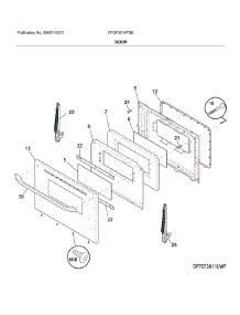 Door parts for Frigidaire Range FFGF3016TBB from AppliancePartsPros.com