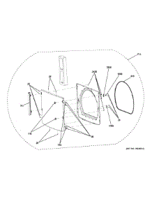Door Assembly parts for Ge Dryer GTD81GSSJ2WS from AppliancePartsPros.com