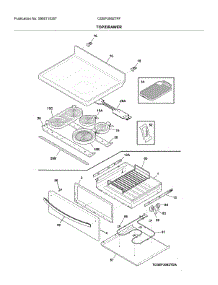 Top / Drawer parts for Frigidaire Range CGEF3062TFF from AppliancePartsPros.com