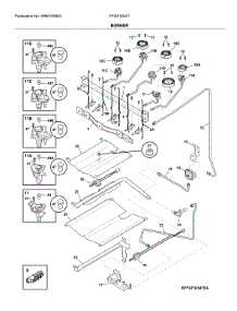 Burner parts for Frigidaire Range FFGF3054TBD from AppliancePartsPros.com