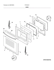 Door parts for Frigidaire Range FFGF3054TBD from AppliancePartsPros.com