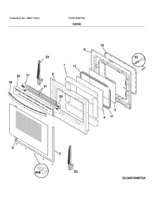 Door parts for Frigidaire Range FGGF3036TDC from AppliancePartsPros.com
