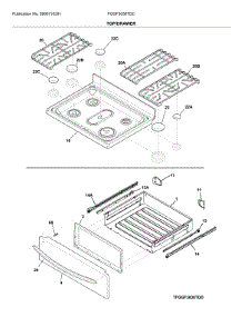 Top / Drawer parts for Frigidaire Range FGGF3036TDC from AppliancePartsPros.com
