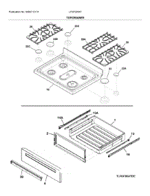 Top / Drawer parts for Frigidaire Range LFGF3054TFD from AppliancePartsPros.com