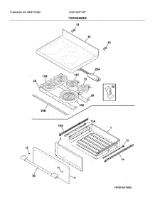 Top / Drawer parts for Frigidaire Range CGEF3037TWF from AppliancePartsPros.com