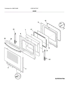 Door parts for Frigidaire Range CGEF3037TWF from AppliancePartsPros.com
