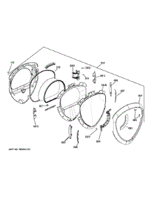 Door parts for Ge Dryer PFDS450EL2WW from AppliancePartsPros.com