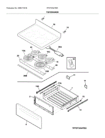 Top / Drawer parts for Frigidaire Range FFEF3054TBG from AppliancePartsPros.com