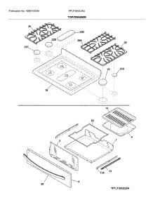 Top / Drawer parts for Frigidaire Range FFLF3052USA from AppliancePartsPros.com