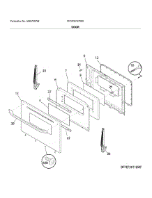 Door parts for Frigidaire Range FFGF3016TWB from AppliancePartsPros.com