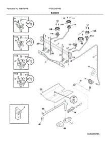 Burner parts for Frigidaire Range FFGF3016TWB from AppliancePartsPros.com
