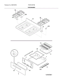 Top / Drawer parts for Frigidaire Range FFGF3016TWB from AppliancePartsPros.com