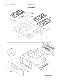 Top / Drawer parts for Frigidaire Range FFGF3052TWB from AppliancePartsPros.com